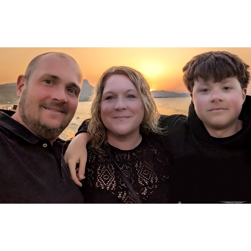 Ann, Mike and family at sunset